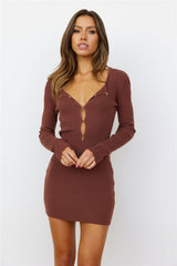 Not My Problem Dress Brown