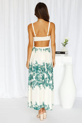 Gates To The Garden Maxi Skirt Green