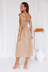 Cafe Atmos Midi Dress Tan