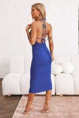 Longing Desire Midi Dress Blue