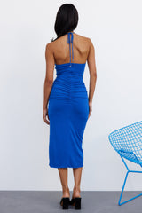 Nightly Words Midi Dress Blue