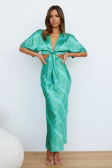 RUNAWAY Kayla Nori Dress Green Nori Print