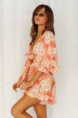 Bloomed Flower Romper Orange