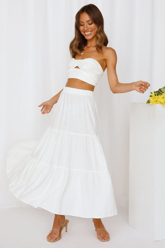 So Particular Maxi Skirt White