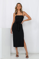 Ways I Loved You Knit Midi Dress Black