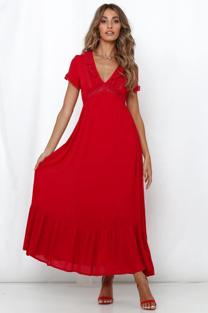 Venetian Islands Maxi Dress Wine