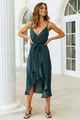 Fuel To My Fire Midi Dress Forest Green