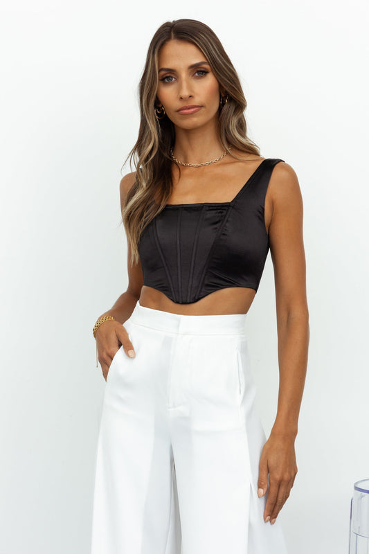 You In The Moonlight Crop Black