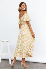 Boho Muse Midi Dress Yellow