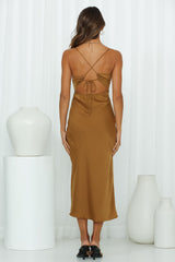 Athena Arriving Midi Dress Brown