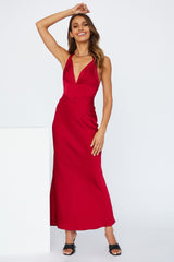 Mine All Night Maxi Dress Wine