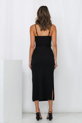 Ways I Loved You Knit Midi Dress Black