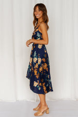 Falling In Style Midi Dress Navy