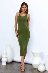 Question Time Maxi Dress Khaki