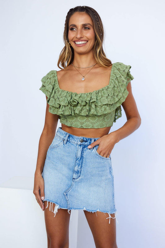 Perry Crop Top Avocado