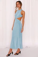 Call Me When You Want Midi Dress Light Blue