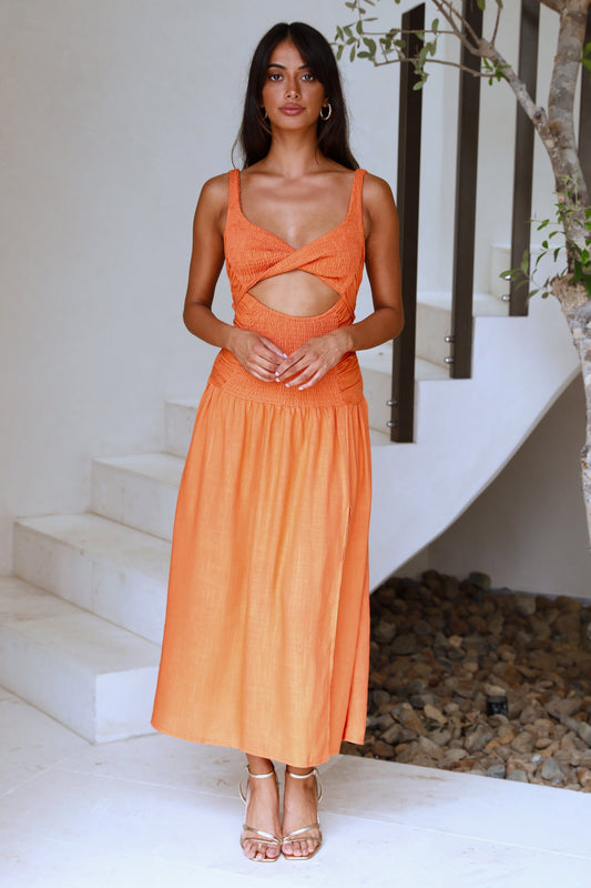 Azure Eyes Maxi Dress Orange