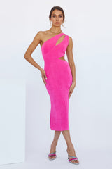 Ring Ring Midi Dress Hot Pink