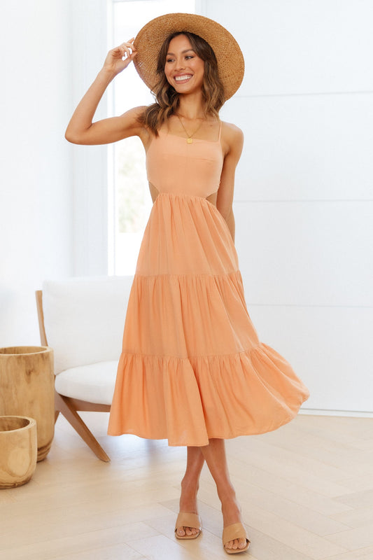 Boho Vibes Midi Dress Orange