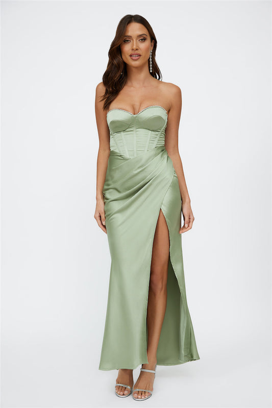 Luxe Prose Maxi Dress Sage