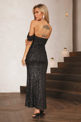 Daphne Maxi Sequin Dress Black