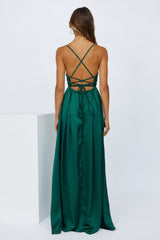 Drinks All The Time Maxi Dress Forest Green