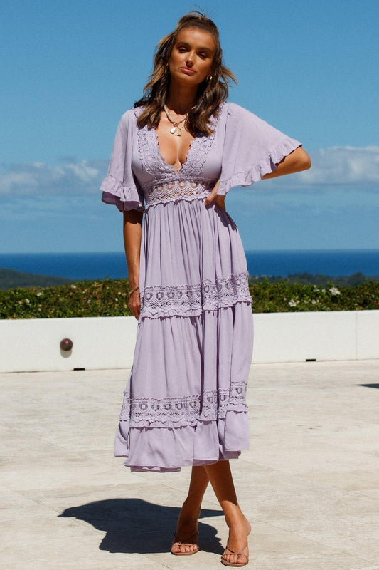 Talking About Us Midi Dress Lilac