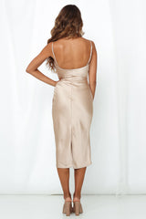 Feel Like Laughing Midi Dress Beige