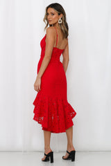 Back In The Habit Midi Dress Red