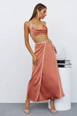 No More Waiting Maxi Skirt Bronze