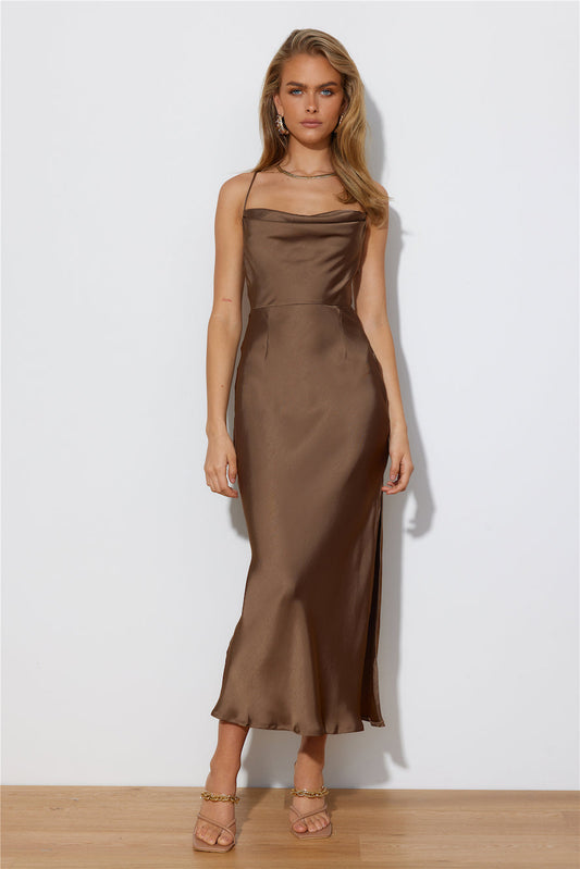 Lost And Found Midi Dress Brown