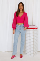 Night Train Crop Top Fuchsia