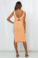 Hourly Pay Midi Dress Orange