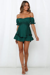 Proper Credit Romper Forest Green