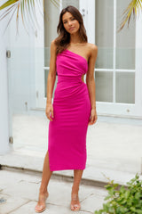 Smooth Lines Midi Dress Magenta