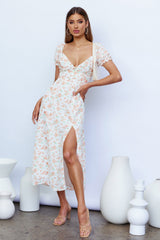 Not Too Far Midi Dress White