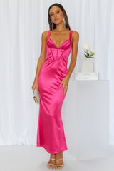 Check It Out Midi Dress Hot Pink