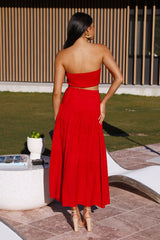 Call Me Away Maxi Skirt Red