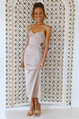 Give It To Me Midi Dress Beige