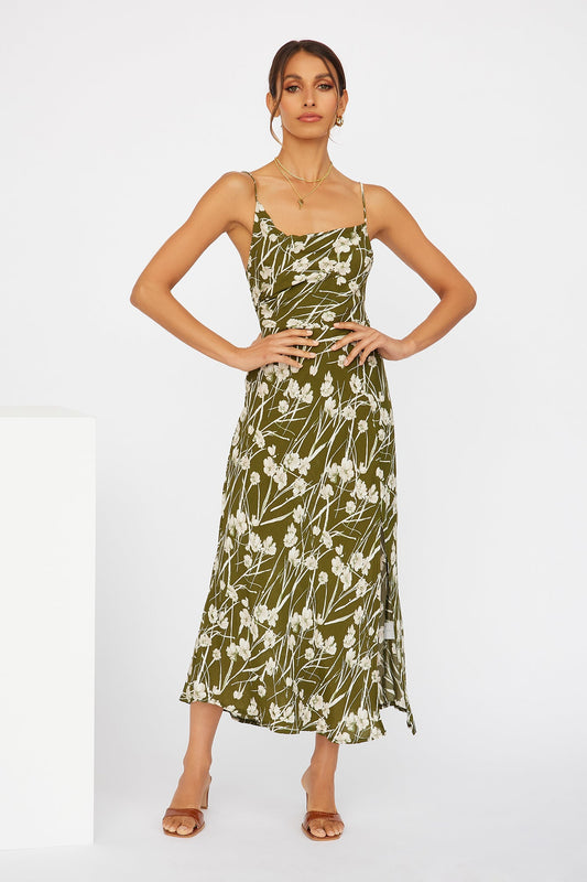 Bamboo Lights Midi Dress Green