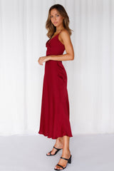 Private Kiss Midi Dress Cherry