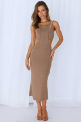 On The Verge Midi Dress Brown