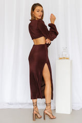 RUNAWAY Freja Midi Dress Chocolate