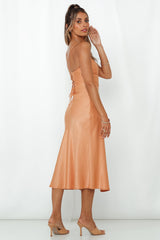 Crashing Prom Midi Dress Orange