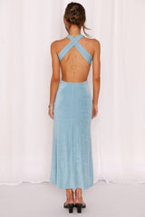 Call Me When You Want Midi Dress Light Blue