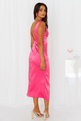 Runway Lover Midi Dress Hot Pink