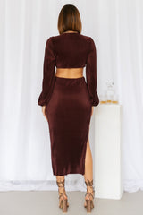 RUNAWAY Freja Midi Dress Chocolate