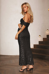 Daphne Maxi Sequin Dress Black