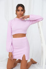 Cold Outside Knit Skirt Lilac