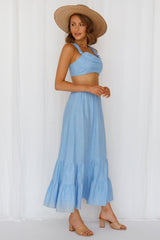 Angelic Vibes Crop Blue